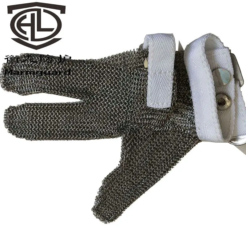 

Stainless Steel Tight Hole Non Gripping Steel Ring Three Finger Gloves
