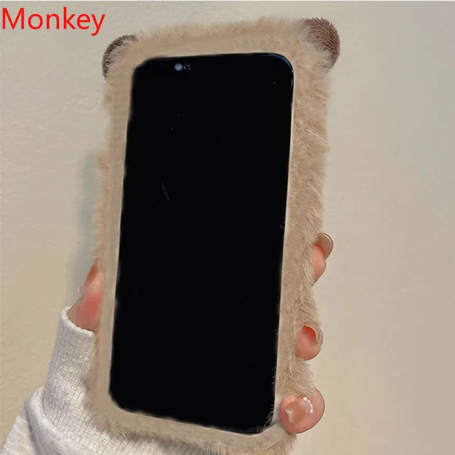 Ins Korean Cute 3D Capybara Soft Case For Samsung A51 A71 A21S A04S A14 A34 A54 A03 A13 A23 A33 A53 A73 Note 9 8 Furry Fur Cover 6