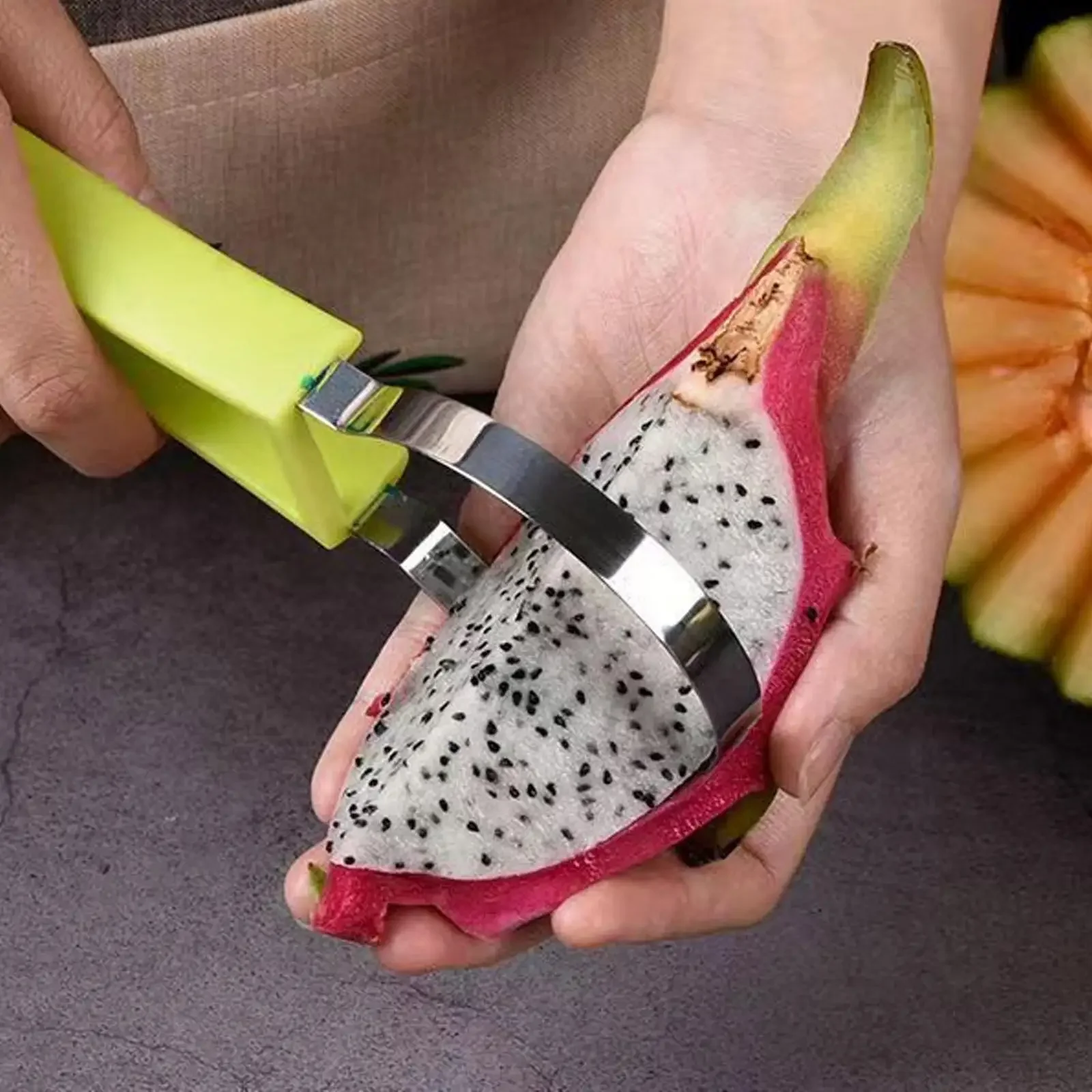 Fruit and Vegetable Tools 4 In 1 Watermelon Slicer Cutter Ice Cream Scoop Fruit Carving Knife Pulp Separator Kitchen Accessories