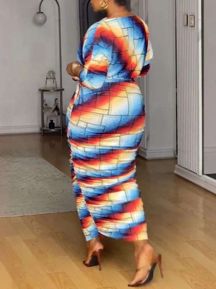 Wmstar Dress Sets Wholesale Two Piece Sets Draped Print Bandage Top and Skirts New in Summer Fashion Matching Suit Dropshopping