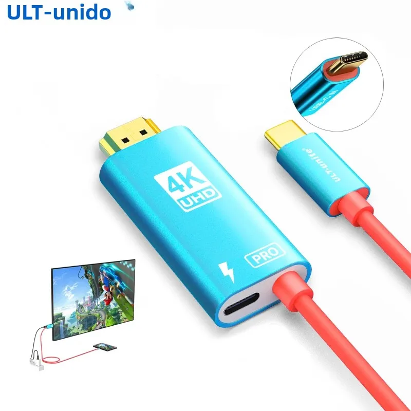 Cable USB C a HDMI con adaptador de carga rápida PD de 60W 4K