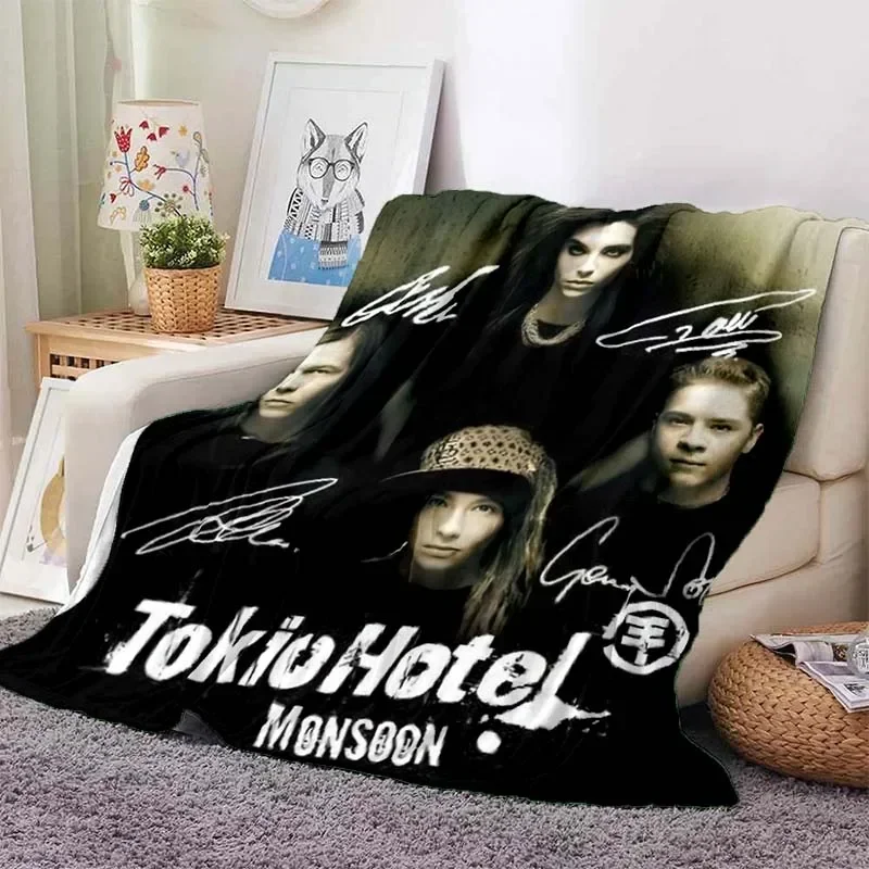 

Tokio Hotel band Retro printed blanket warm blanket flannel soft and comfortable blanket home travel bedding birthday gift
