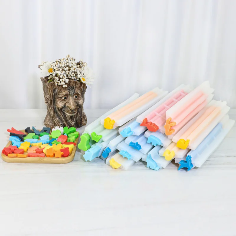 Large 32cm Long Tube Silicone Soap Mold Animal Flower Candle Resin Plaster Mold Chocolate Cake Filling Decor Tool Christmas Gift silicone soap molds epoxy resin molds