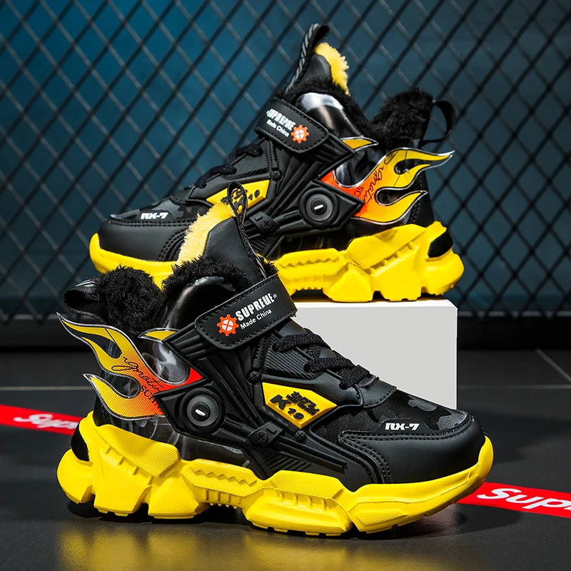 Kids Shoes Winter Boys Non-slip Outdoor Snow Ankle Boots Waterproof