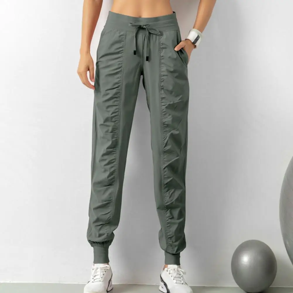 

Women Jogging Pants Elastic Waist Harem Pants Solid Color High Waist Women Long Trouser Sprorts Pants Drawstring Sweatpants