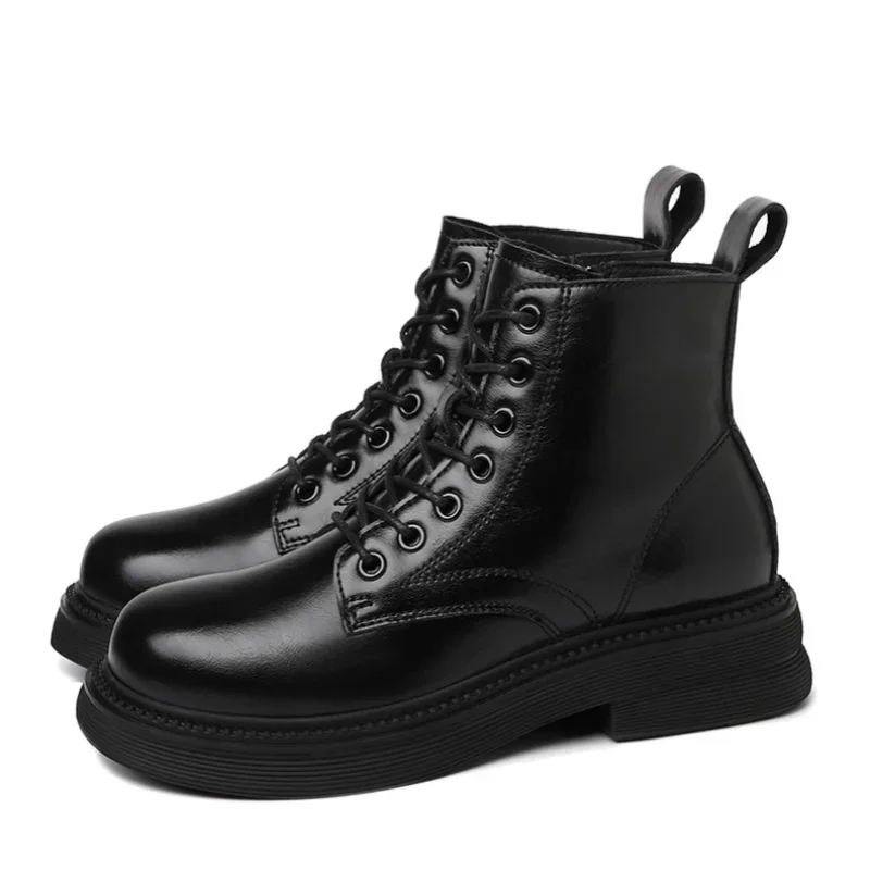 

MODX 2024 Autumn winter women's short boots high top leather shoes British style casual fashion high quality Martin boots