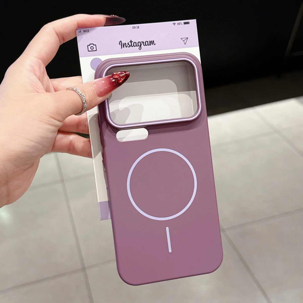 Ultra Thin Magnetic Candy Color Matte Phone Case with Wireless Charging Capability