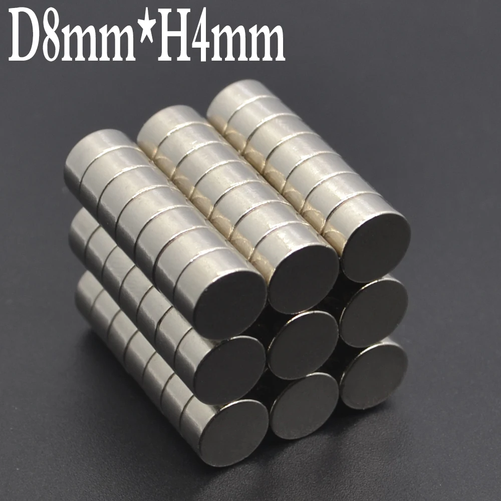 2 ~ 10000 Pz 8X4 Rotondo Potente Magnete 8Mm X 4Mm Foglio Sfuso Disco Magnetico Al Neodimio 8X4Mm Permanente Ndfeb Forte Magnete Circolare 8*4Mm