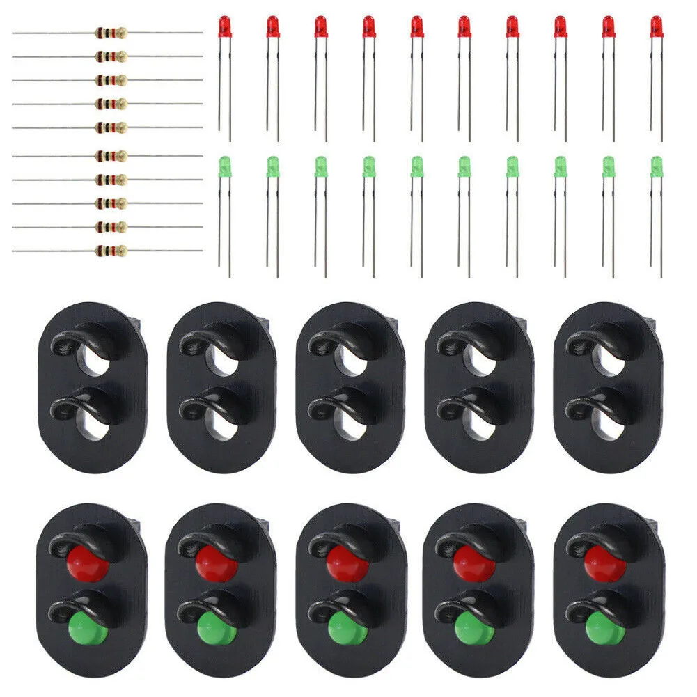 10pcs Signal Heads With 3mm LEDs For Railway Signal HO Or OO Scale Building & Construction Toys Model Building Accessories 2