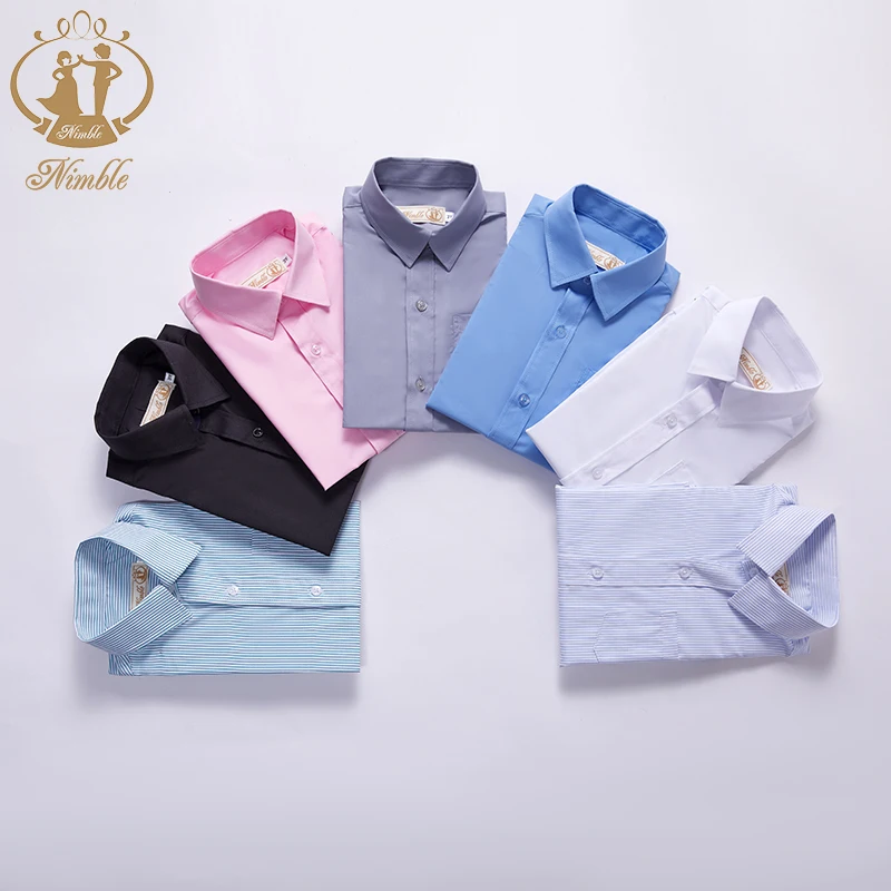 Baby Boys Shirts Long Sleeve 2-13 Years Top Kids Suits Formal Blouse Wedding Blue White Purple Solid Student Uniform