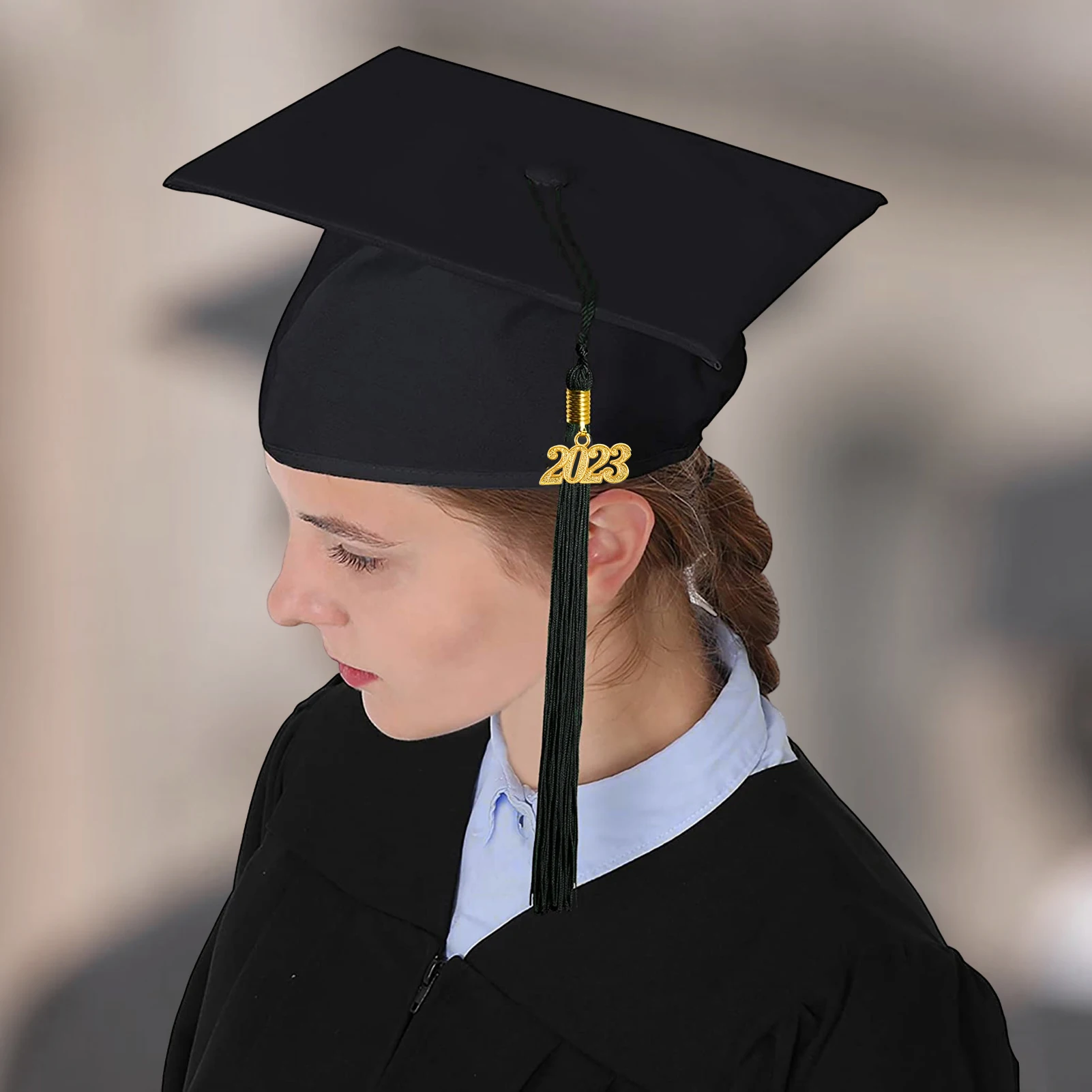 Unisex Matte Graduation Cap with Graduation Tassel Charm 2024/2023