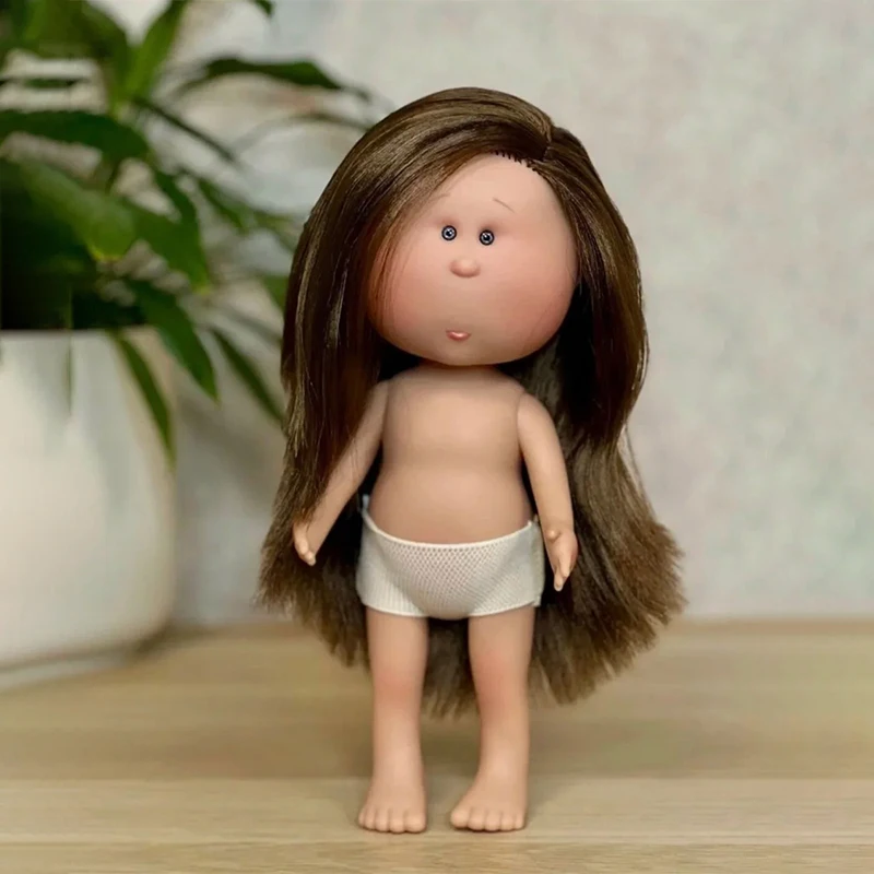 새로운 24cm 미아 감자 인형 발도르프 수제 세트 - 어두운 피부 곱슬머리 누드 DIY 인형 소녀들을 위한 드레스업 장난감