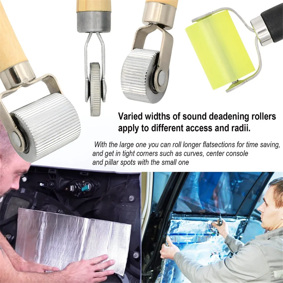 New Sound Roller, Sound Deadener Roller Tool Car Sound Deadening Roller Sound Deadener Roller Set, Seam Roller 4 Pcs