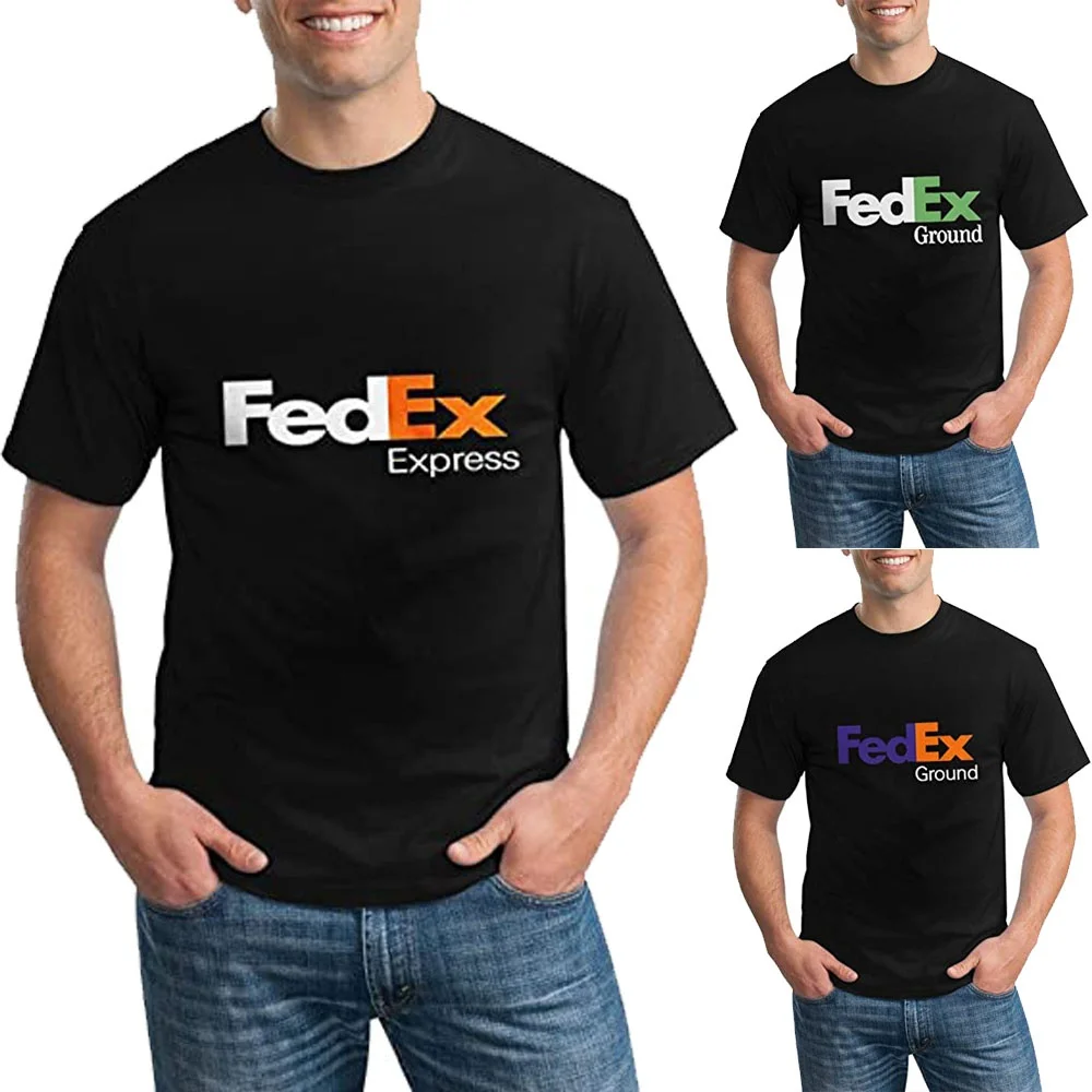 FedEx Unisex Fashion Short Sleeve Crew Neck T-Shirt Graphic Tees Casual for Men Women Funny Blouses Cotton Working Clothes Gifts