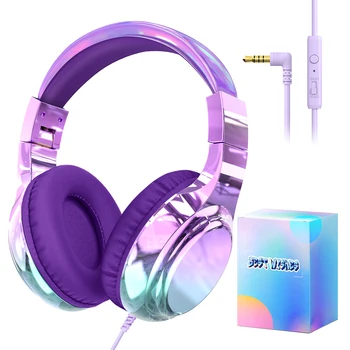 Kids Headphones Wired Headphones for Kids with Microphone 85/94dB Volume Limiter Headphones for Girls Boys Foldable Headphones 1