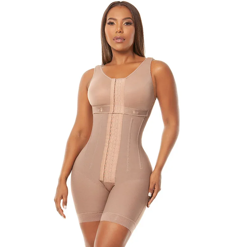 Women's Chest-Packed Fajas Colombianas High Compression Slimming Postpartum Full Body Shaper Waist Trainer Shapewear with Bones