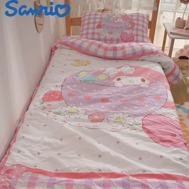 

Sanrio Hello Kitty Kuromi Cinnamoroll Bedding Set Four Piece Bedding Double Bed Linens Pillowcase Dorm Bedclothes Home Textile