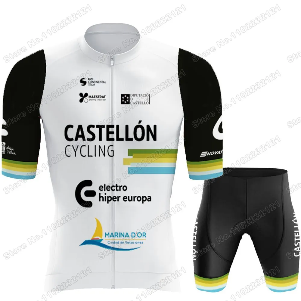 Cycling Jersey Set Men Cycling Clothing Road Bike Shirt Suit Bicycle Bib Shorts MTB Maillot Electro Hiper Europa Castell&oacute;n