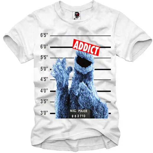 E 1 Syndicate T-Shirt Mugshot Cookie Monster Addict Cookie Monster Elmo 1082