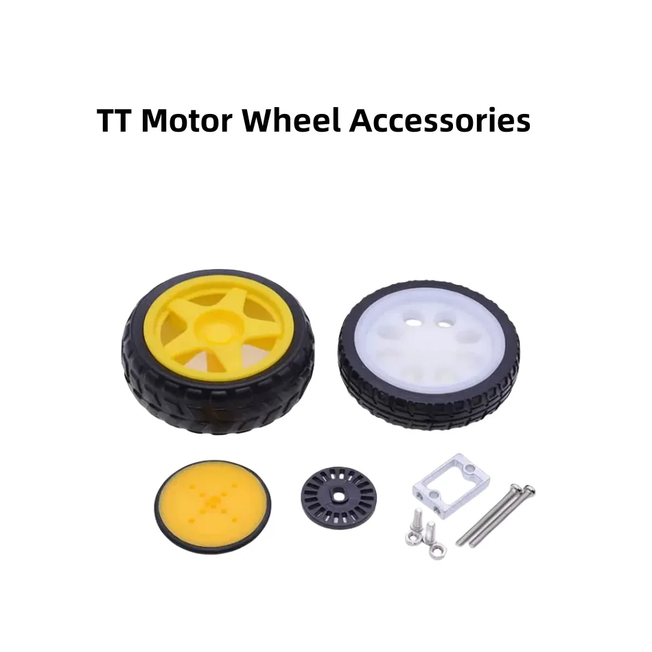 

Yellow/White Wheel Intelligent Car Chassis Robot Tyre Fixing Bracket Speed Code Disc TT Gear Motor Accessories