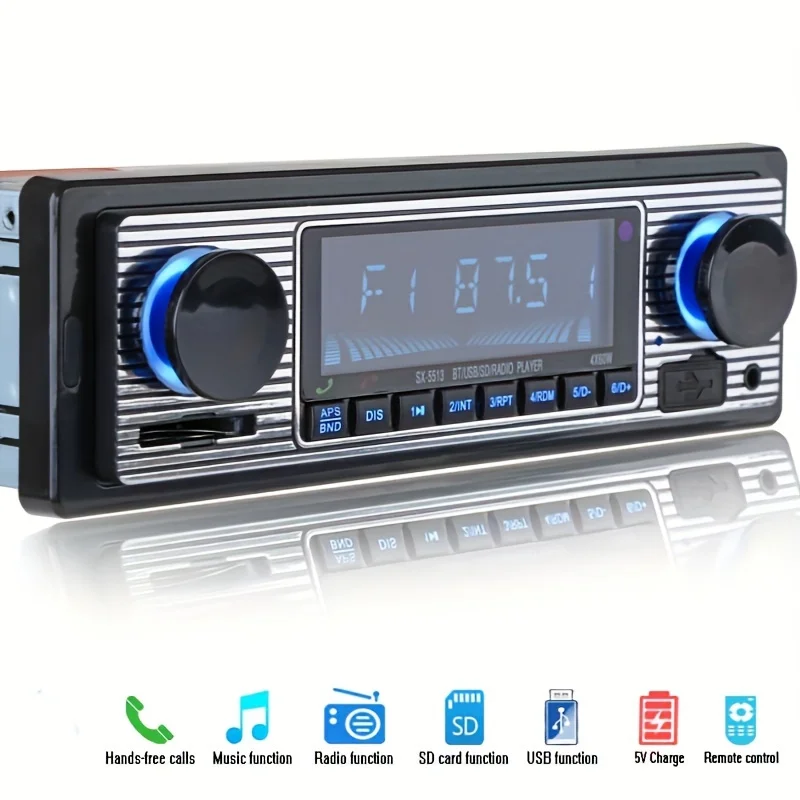 12V BT Car Radio Bluetooth Player Stereo FM MP3 USB SD AUX Audio Auto Electronics Auto Radio 1 DIN Radio Hands-free Car Player