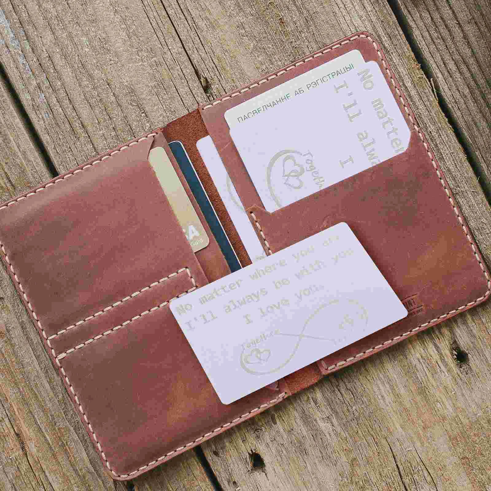 

2 Pcs Wallet Card Valentine's Day Cards Decorate Wedding Gift Decorative Stainless Steel