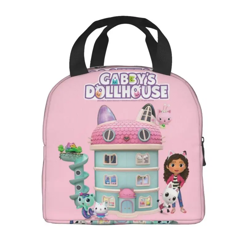 Lunch Tote Bag Bento Box Thermal Cooler for Gabbys Dollhouse Mercat Cat Women