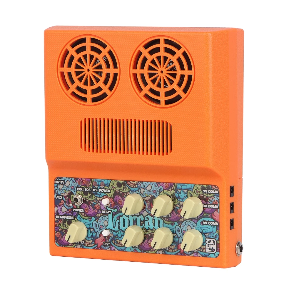 Caline Lorcan CA-100G Guitar Mini AMP Built-in Battery Electric Amplifier Speaker Distortion Delay Effect Power Supply