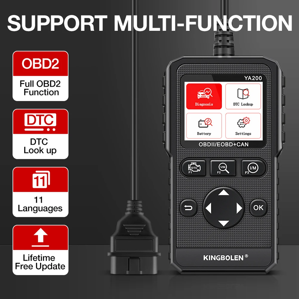 

YA200 OBD2 Scanner Car Code Reader Check Engine Light OBDII Scanner Professional Engine System Diagnostic Tool