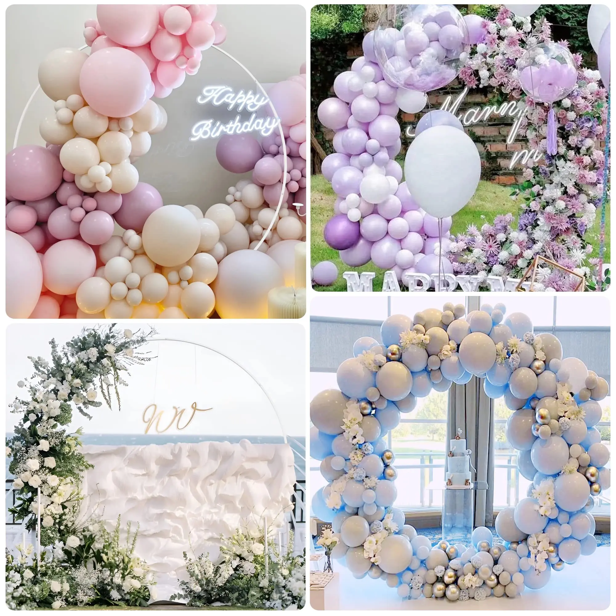 Wedding Arch Set Metal Circle Stand Wedding Arche Round Balloon Arch Flower Gold Background Arch DIY Frame Birthday Party Baby Shower Decor