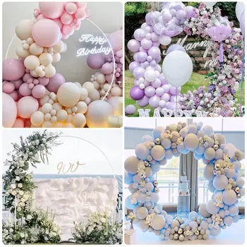 Metal Circle Stand Wedding Arche Round Balloon Arch Flower Gold Background Arch DIY Frame Birthday Party Baby Shower Decorati 6