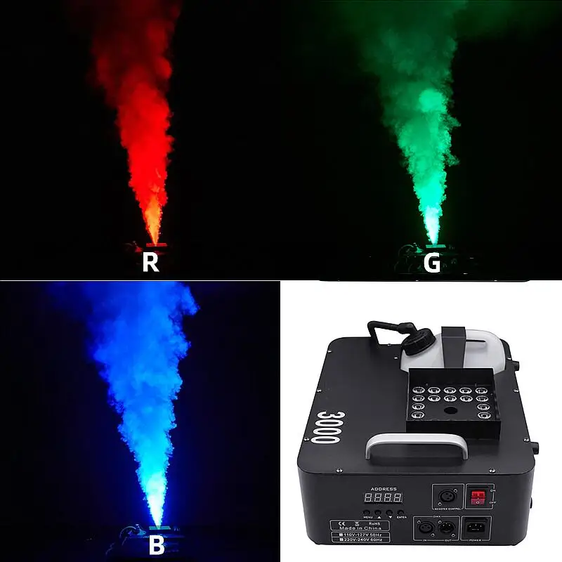 3000w/1500w Dmx Led Fog Machine Pyro Vertical Smoke Machine 24x3w