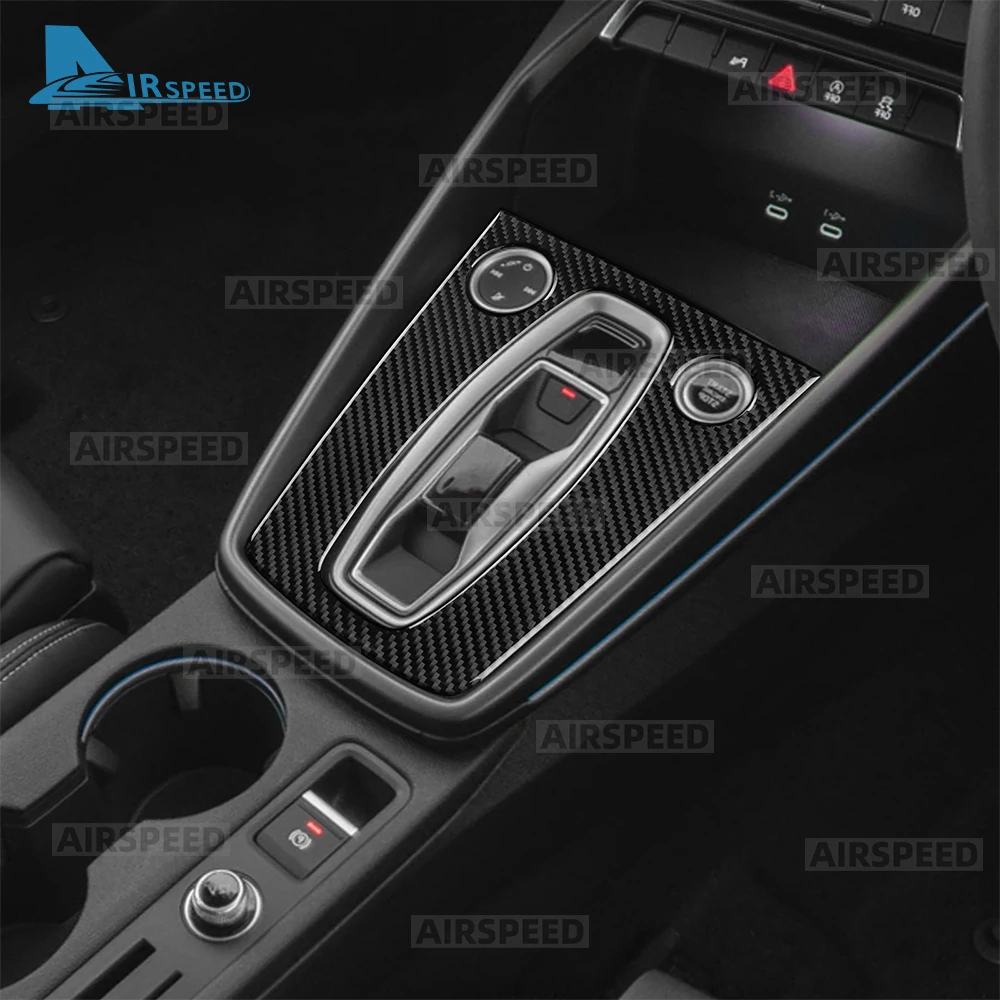 아우디 A3 S3 8Y 2025 2026 LHD RHD 차량용 리얼 소프트 카본 파이버 스티커 자동 기어 변속 패널 액세서리 인테리어 트림