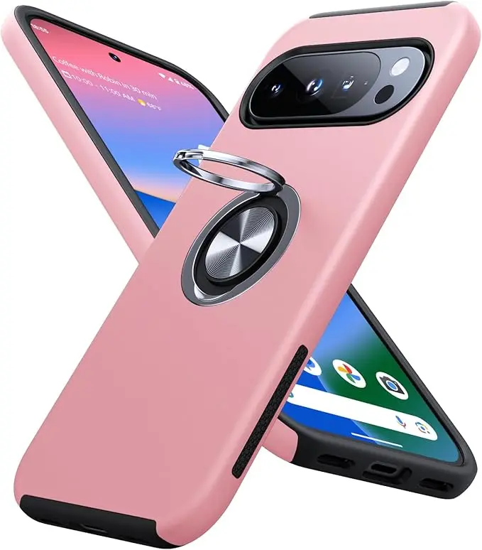 Shockproof Slim Fit Cover with Metal Ring Holder and Kickstand
