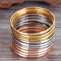 7/9/12Pcs Set Fashion Stainless Steel Bangle Set Arrival Plated 8.5inch Length Inner Diameter 68mm For Jewelry Making Parts 2