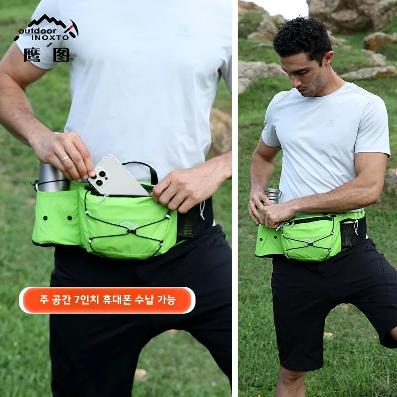 야외 하이킹 허리 가방 남여 공용 대용량 물병 가방 피트니스 러닝을위한 다기능 캐주얼 심플 스타일 스포츠 가방