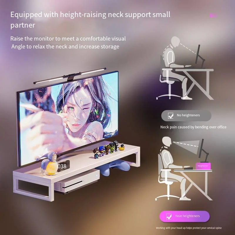 Ergonomic Large Gaming Desk K-Shaped Gaming Table PC Workstation Home Office Desks Space-Saving Easy to Assemble