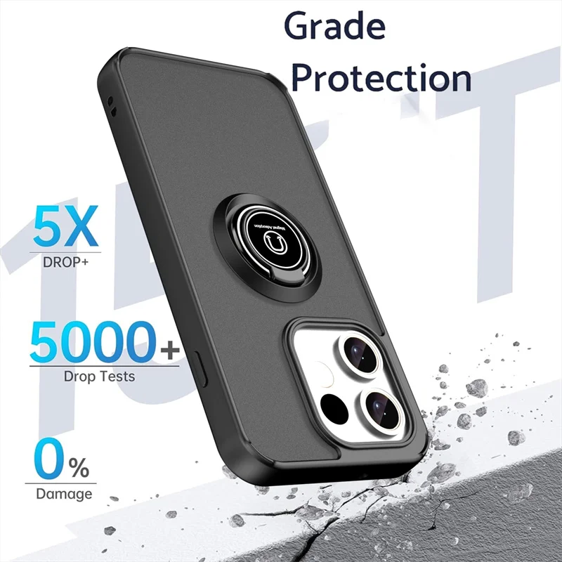 Armor Matte Shockproof Case with Magnetic Ring Stand Holder