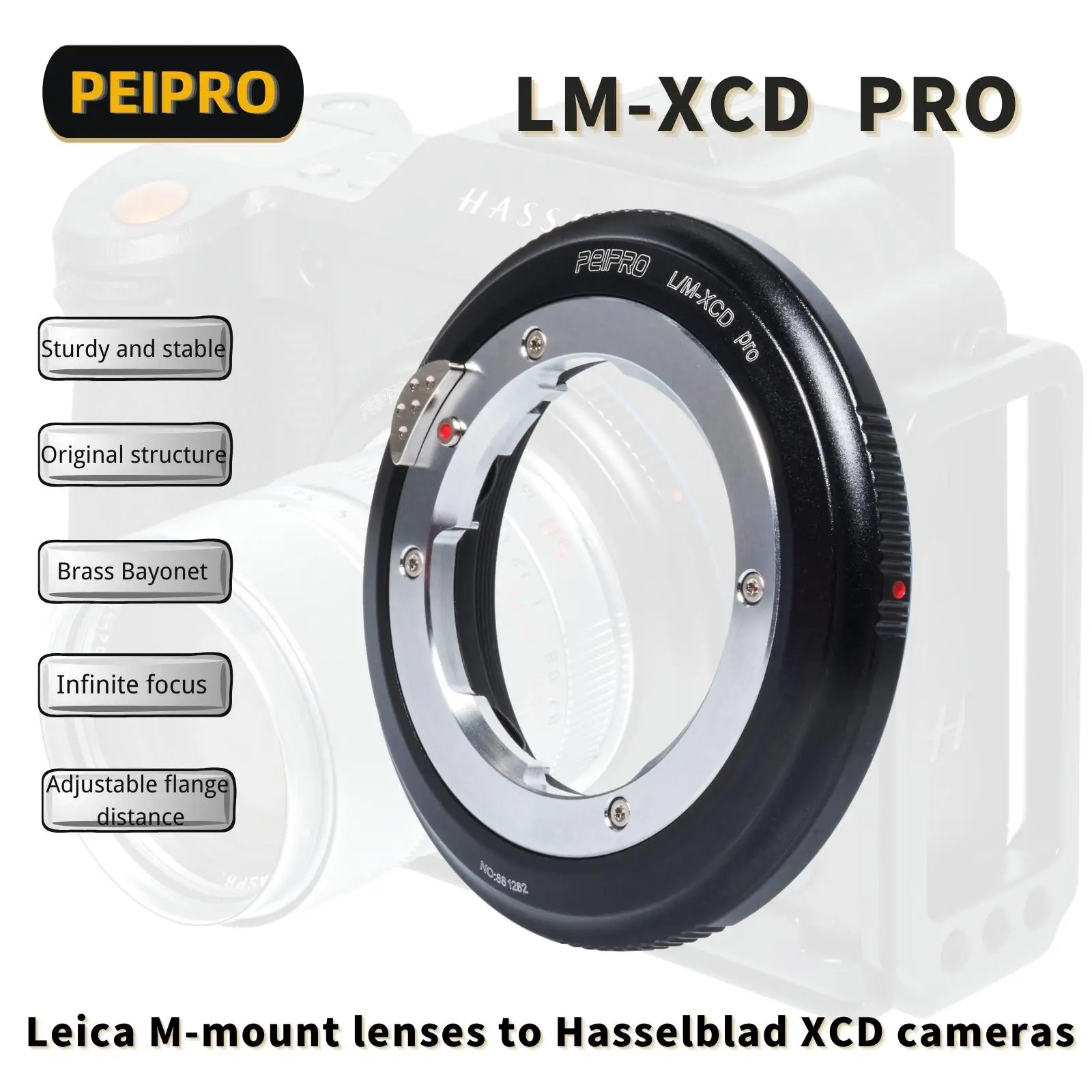 Convertitore Adattatore Obiettivo Peipro Lm-Xcd Per Obiettivo Leica M Per Fotocamere Con Montaggio Hasselblad X2D/X1D/X1D Ii/907