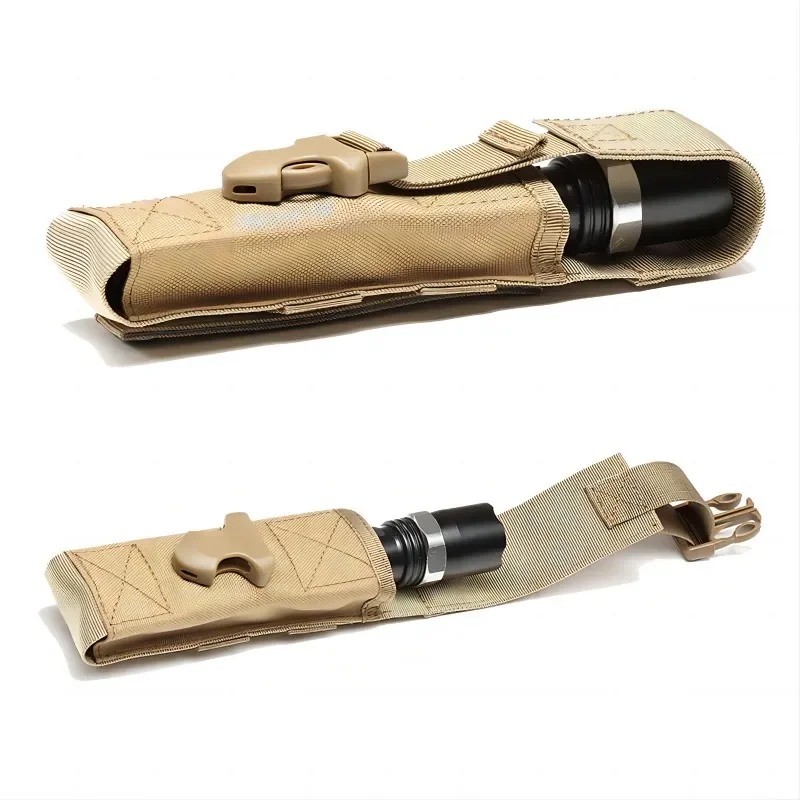 Lampe Torche Camping 2 Pochettes Lampe De Poche Tactique - Nylon - Pour Ceinture Ou Sac - Jusqu'à 17cm Pochette Torche Tactique