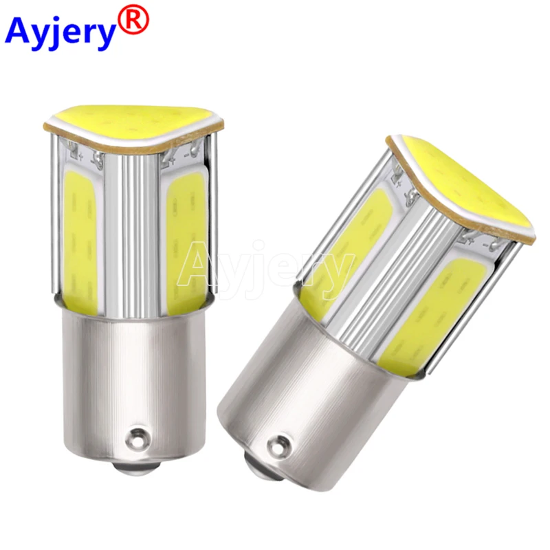 

AYJERY 100 pcs 12V DC P21W BA15S 1156 COB 24 SMD 1157 BAY15D P21/5W Car LED Brake Lamp Stop Tail Turn Signal Light White Red