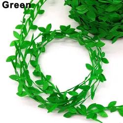 Leaf Ribbon Garland for Gift Wrapping and DIY Wedding Decor (Green)