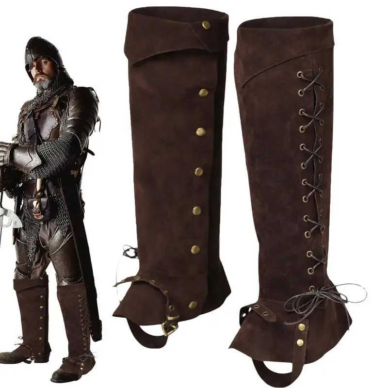 

Boot Covers Costume Viking Leg Wraps Knight Leg Guards Pirate And Renaissance Faux Leather Steampunk Costume For Boots