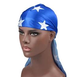2022 Hot Silk Printed Long Tailed Pirate Hat Hip Hop Cape Hat Elastic Baotou Hat Chemotherapy Hat Mountaineering Cycling Caps