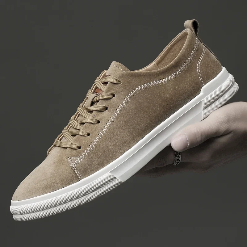 New Mens Casual Leather Antiskid Sneakers Waterproof Vulcanized Shoes Men Comforthable Sneakers Casual Shoes Plus Size 38-44 5