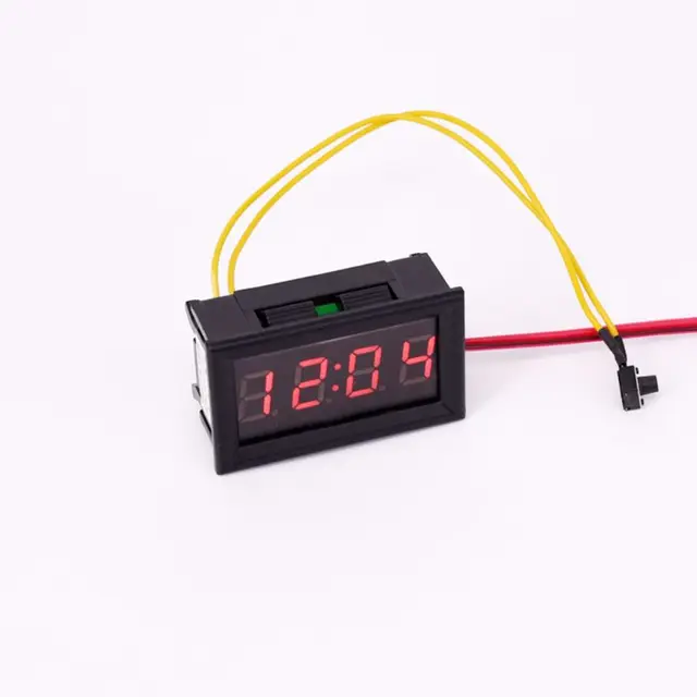 Car LED Display Clock,MoreChioce 12V/24V Mini Digital Clock Gauge Touch LED  Display for Auto Motorcycle,Green Light