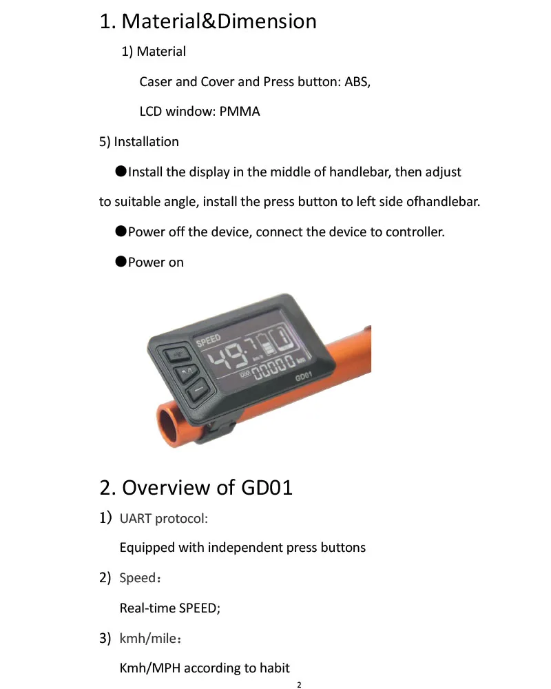 25A/30A E-bike Brushless Motor Controller 24V 36V 48V 350W 500W with GD01 LCD Di