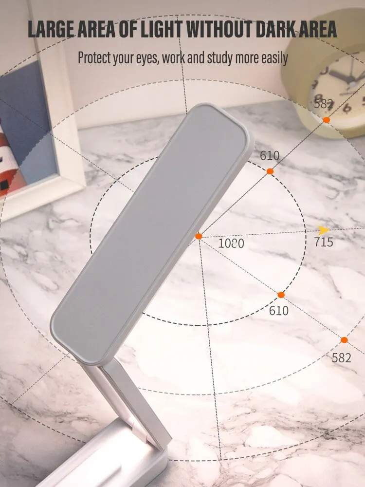 접이식 터치 LED 독서 책상 램프, 리모컨 밝기 조절 벽 램프, USB 충전, 사무실 공부 침대 옆 야간 조명
