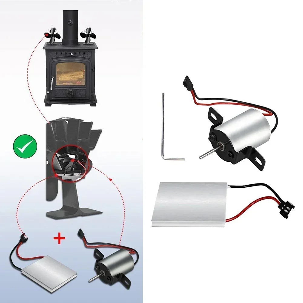 Fireplace Fan Motor Repair Parts Thermal Power Generation Sheet Chimney Stove Fan Fireplace Accessory DIY Replacement Kit