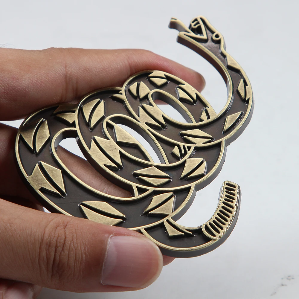 Adesivo 3D Don't Tread On Me – Emblema In Metallo Con Bandiera Gadsden E Serpente A Sonagli, Per Auto, Moto, Camion